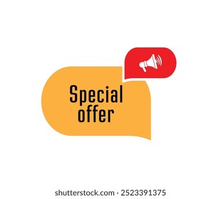 Special offer sign on white background