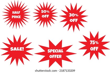 Special offer sign vector collection red color