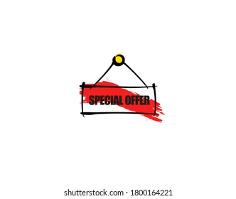 Special Offer Signboard Flat on white background in vector illustration