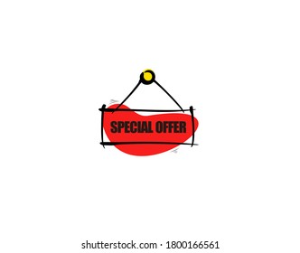 Special Offer Signboard Flat on white background in vector illustration