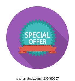 Special Offer. Single flat color icon. Vector illustration.