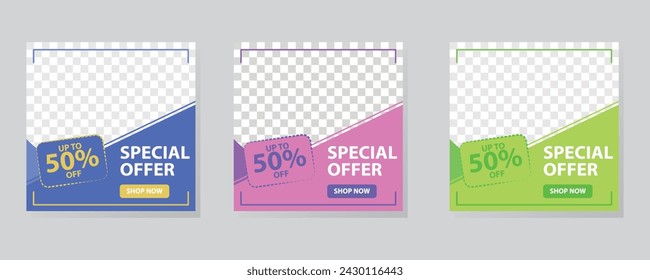 Oferta especial colección de plantillas de redes sociales. plantilla para publicaciones en redes sociales, diseño de banners, anuncios web o en Internet.