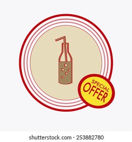 special offer in soda refresh  over white color background