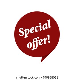 Special offer in speech bubble