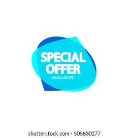 Special Offer, speech bubble banner, element design template, app icon, vector illustration.
