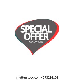 Special Offer, speech bubble banner, element design template, app icon, vector illustration