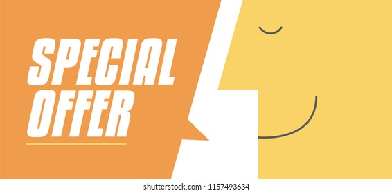 Special Offer speech bubble vector illustration. Man saying Special Offer. Business and Digital marketing concept for website and banners promotions