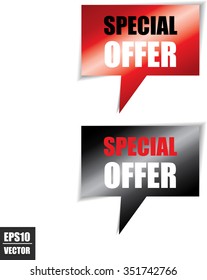 Special offer speech bubbles square template | business banner with symbol icon- Vector.