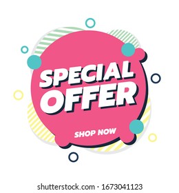 Special offer sticker element for shopping banner.