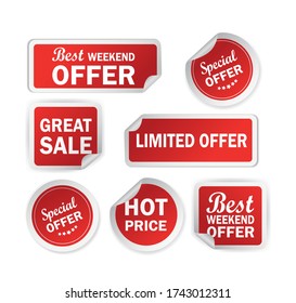 Special offer sticker in flat style on white background. Special offer sticker, great design for any purposes. Discount banner promotion template. Business icon. Flat vector.