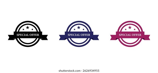 special offer sticker, label, stamp, tag, badge icon on white background.