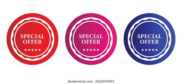 special offer sticker, label, stamp, tag, badge icon on white background.