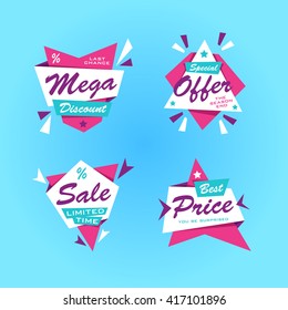 Special offer sticker sale. Promotion tag sale. Price labels. Sale limited offer banner set. Advertisement sale template. Limited discount. Vector creative design EPS.