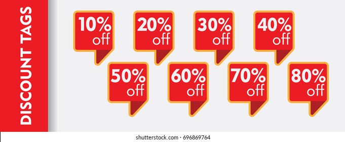 special offer sticker set. red discount tag vector illustration. Price label. sale promo marketing. ads offer. Cloud text shape design for discount and offer. Paper fold or origami illustration.