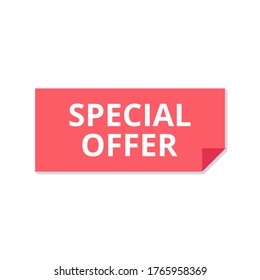 Special offer sticker vector. Marketing and business concept. Marketing campaign. Flat design on white background.