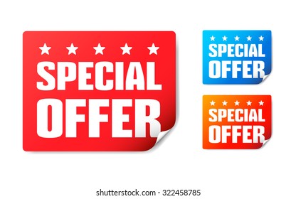 Special Offer Stickers Stock Vector (Royalty Free) 322458785