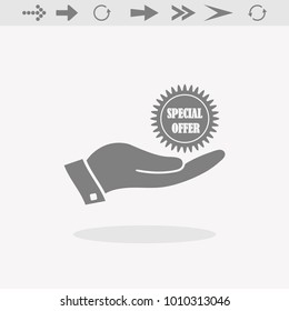 Special offer stickers flat vector web icon