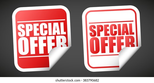 "Special offer" stickers. Vector illustration.