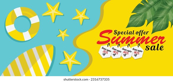 Special offer Summer Sale Banner Design. 