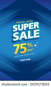 special offer super sale discount template banner with blank space for product sale with abstract gradient blue background design2