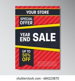 Special Offer Super Sale Poster With Discount Tag Flat Color Memphis Style