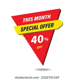 Etiqueta de oferta especial. Diseño 3D.marketing creativo, publicidad.