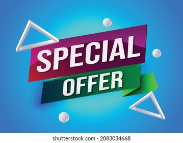 Special offer tag. Blue banner design template for marketing. Special offer promotion or retail. background banner modern graphic design for store shop, online store, website, landing page