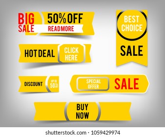 Special offer tag collection, set of creative banner elements for website and advertising. Discount label design, sale web coupons. Vector promotion badge icons