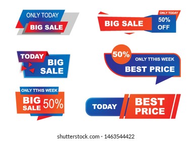 Special offer tag collection, set of banner elements for website and advertising. Discount label design, sale web coupons. Vector promotion badge icons. Price sticker
