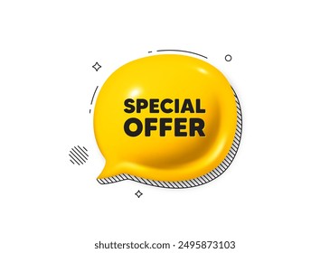 Special offer tag. Comic speech bubble 3d icon. Sale sign. Advertising Discounts symbol. Special offer chat offer. Speech bubble comic banner. Discount balloon. Vector