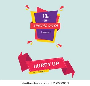 Special Offer Tag Design and Hurry Up Tag
