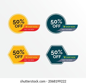 Special offer tag design, set of banner elements for website and advertising. Discount label design, sale web coupons. Vector promotion badge. Price sticker