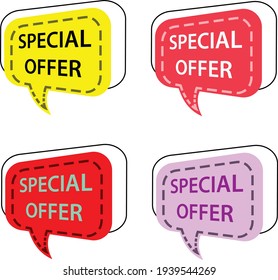 Sonderangebot-Tag mit mehreren Farben, einschließlich Rot, Gelb, Blau