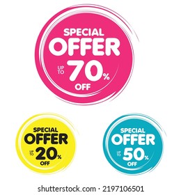 Special offer tag for online stores. Design element . red , pink ,blue tags for offers.