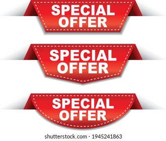 Special Offer Tag , Red Special Offer Banner Vector format for any kind of graphic designs