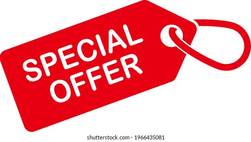 Special offer tag. Red color. Vector illustration.