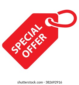 Special Offer Tag. Red Color. Vector Illustration.