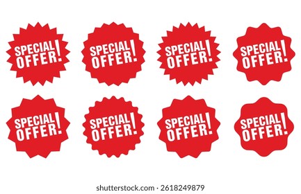 Special Offer Tag Red, Sale Icon, Sticker, Deal Label vector template