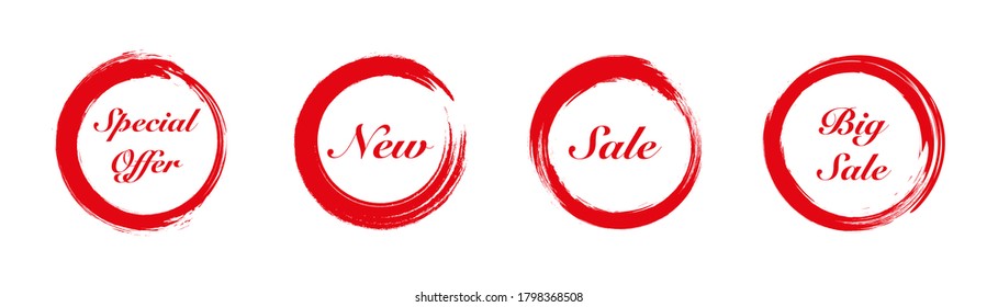 Special Offer tags . Collection of  red grunge banners on white background. Big sale icon , vector design . 10 eps
