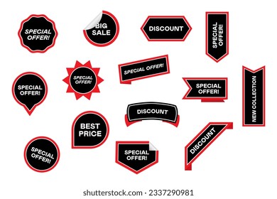 Etiquetas de oferta especial Vector plano