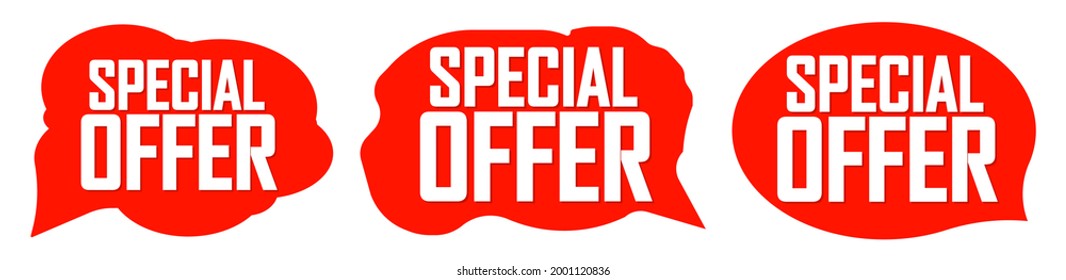 Special Offer tags, set sale banners design template, vector illustration