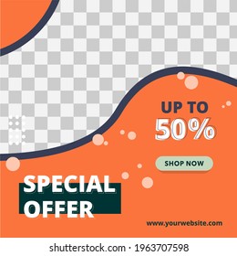 special offer template based on orange color