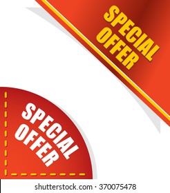Special offer. Template for your design. Angle red and gold letters. Design element for presentation and Lee.