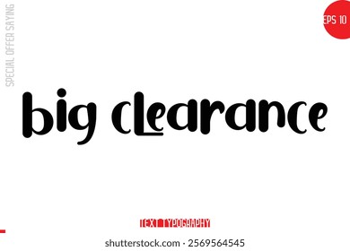 Special Offer Text Banner Design Typography Template Big Clearance