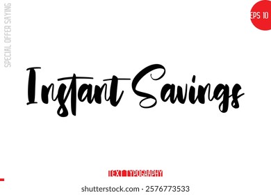 Special Offer Text Banner Design Typography Template Instant Savings