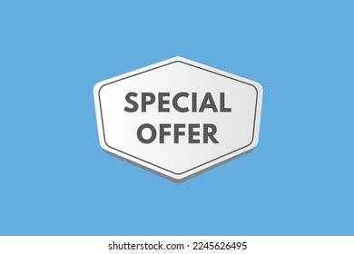 botón de texto de oferta especial. Botones web de etiqueta de icono de signo de oferta especial