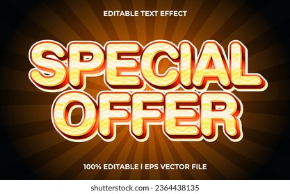 Special offer text effect editable video cover and banner text style, 3d typography template