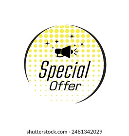 special offer text information sign