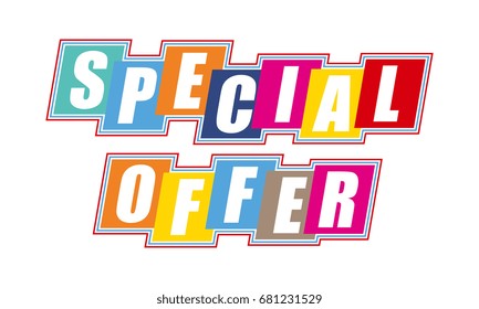 SPECIAL OFFER text lettering. vector illustration