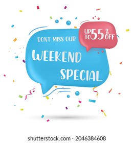 Oferta especial este fin de semana solamente. Hasta un 55% de descuento,3d burbuja de habla
